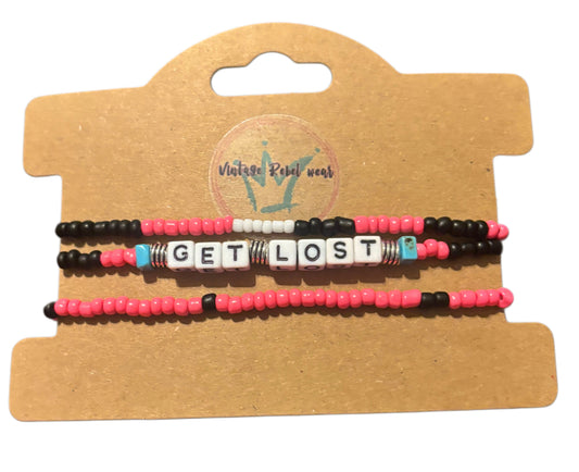 GET LOST set of 3 elastic bracelets